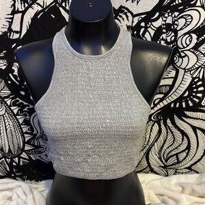 Urban Outfitters Gray Ribbed Crop Top